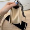 Chanel Lambskin Quilted Old Medium Boy Flap Beige Palladium Hardware