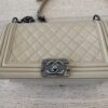 Chanel Lambskin Quilted Old Medium Boy Flap Beige Palladium Hardware