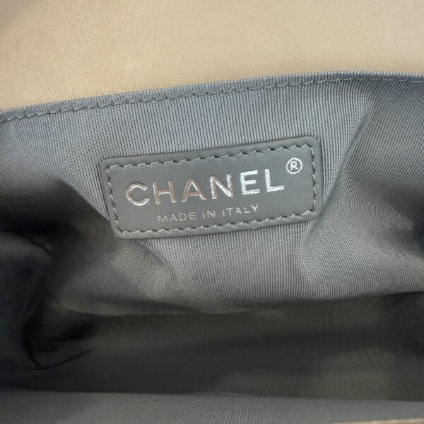 Chanel Lambskin Quilted Old Medium Boy Flap Beige Palladium Hardware