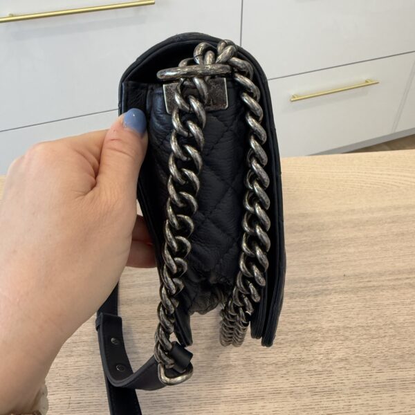 Chanel Calfskin New Medium Boy Reverso Flap Navy