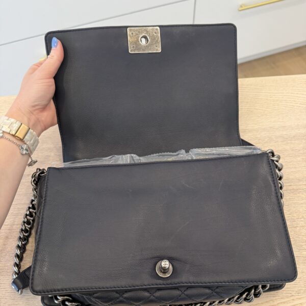 Chanel Calfskin New Medium Boy Reverso Flap Navy