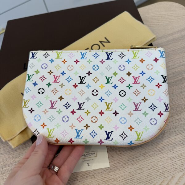 Louis Vuitton Monogram Multicolor Pochette Plate GM White