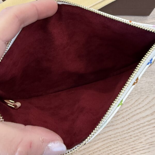 Louis Vuitton Monogram Multicolor Pochette Plate GM White