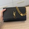 Saint Laurent (YSL) Grain De Poudre Medium Classic Monogram Kate Satchel Black Gold Hardware