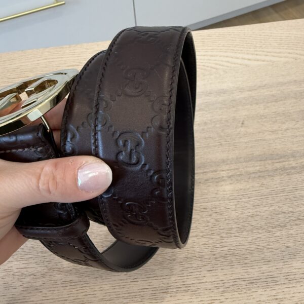 Gucci GG Brown Logo Belt 95/38