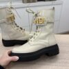 Fendi Vitello Abrasivato Fendigraphy 50mm Biker Boots 38 1/2 White