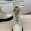 Fendi Vitello Abrasivato Fendigraphy 50mm Biker Boots 38 1/2 White