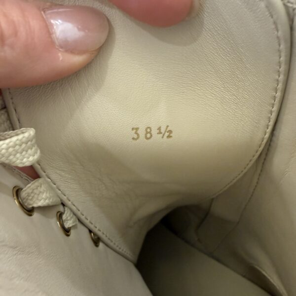 Fendi Vitello Abrasivato Fendigraphy 50mm Biker Boots 38 1/2 White