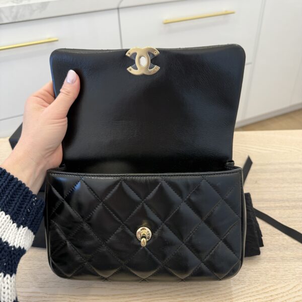 Chanel Coco Trip Flap Bag Black Gold Hardware