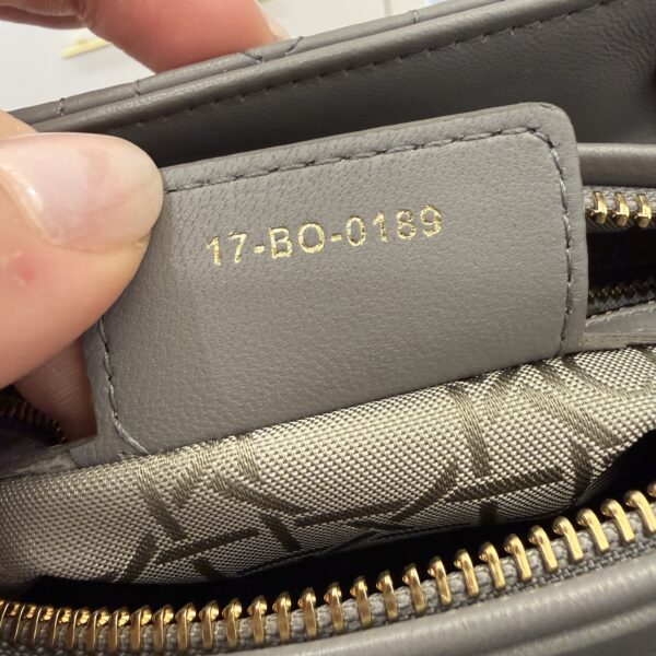 Christian Dior Lambskin Cannage Medium Lady Dior Grey Gold Hardware