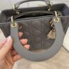 Christian Dior Lambskin Cannage Medium Lady Dior Grey Gold Hardware