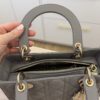 Christian Dior Lambskin Cannage Medium Lady Dior Grey Gold Hardware