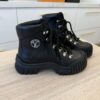 Louis Vuitton Calfskin Patent Monogram Ruby Flat Ranger Boots 39 Black