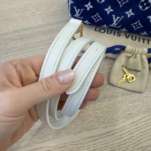 Louis Vuitton Blue/White Monogram Jacquard Velvet Match Speedy Bandouliere 20 Bag