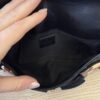 Gucci Monogram Web Horsebit Chain Clutch Black and Rose Gold Hardware
