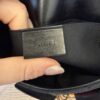Gucci Monogram Web Horsebit Chain Clutch Black and Rose Gold Hardware