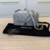 Chanel Silver Chevron Mademoiselle Vintage Flap Bag