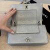 Chanel Silver Chevron Mademoiselle Vintage Flap Bag