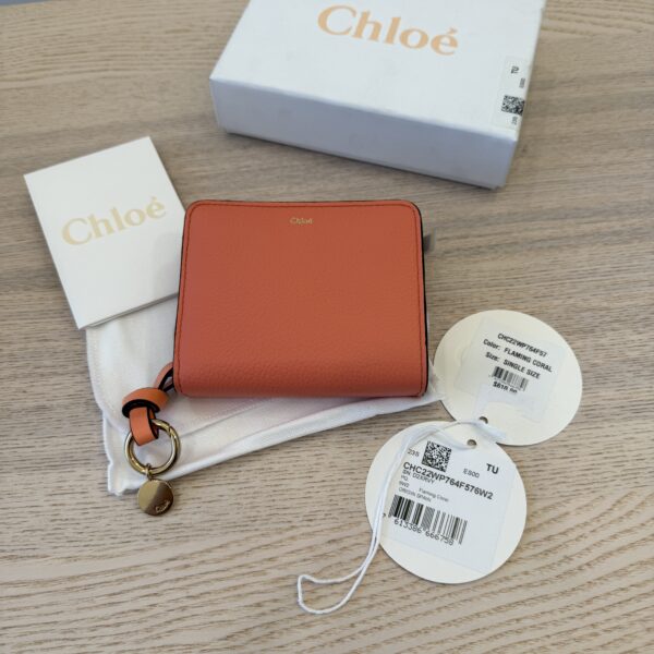 Chloe Compact Alphabet Wallet in Coral