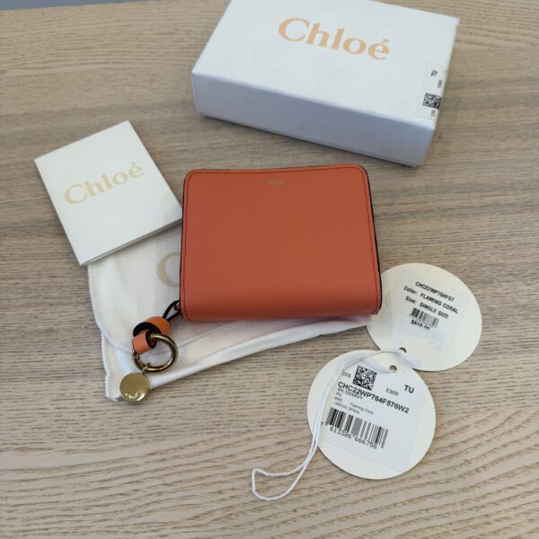 Chloe Compact Alphabet Wallet in Coral