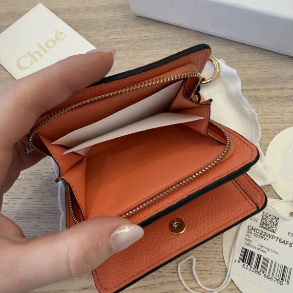 Chloe Compact Alphabet Wallet in Coral
