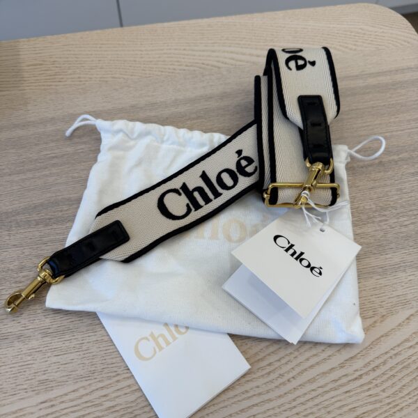 Chloe Adjustable Strap in Canvas Black and White
