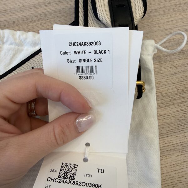 Chloe Adjustable Strap in Canvas Black and White