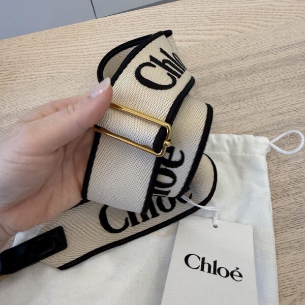 Chloe Adjustable Strap in Canvas Black and White