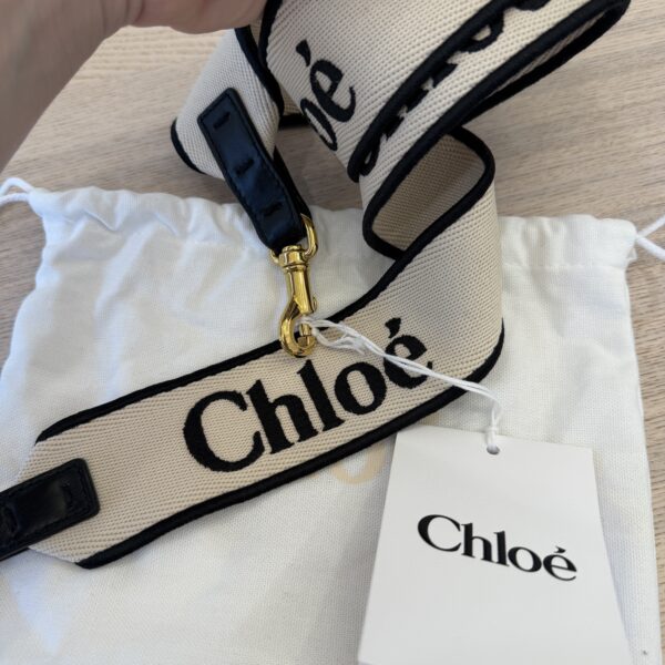 Chloe Adjustable Strap in Canvas Black and White