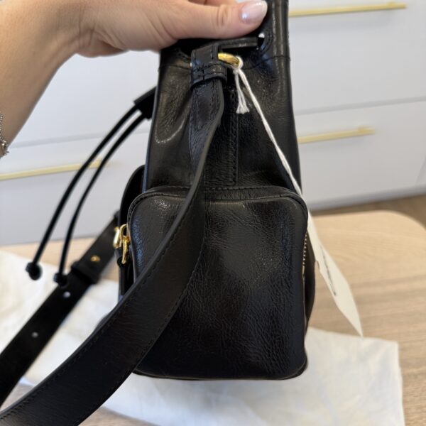 Chloe Camera Bucket Crossbody Bag in Shiny Calfskin Black