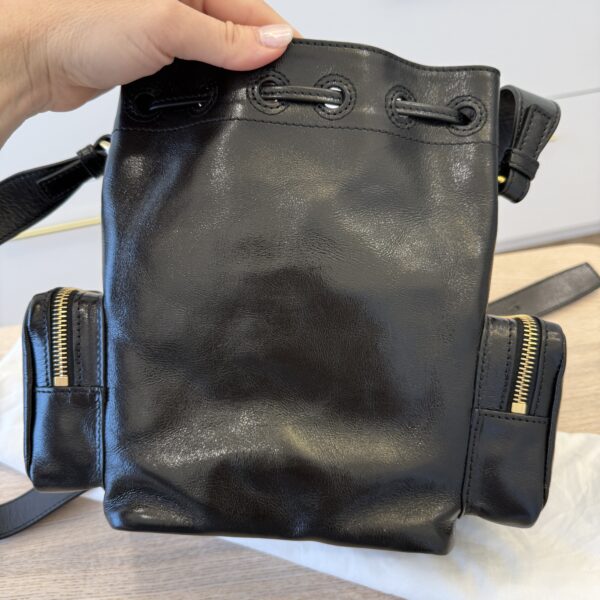 Chloe Camera Bucket Crossbody Bag in Shiny Calfskin Black