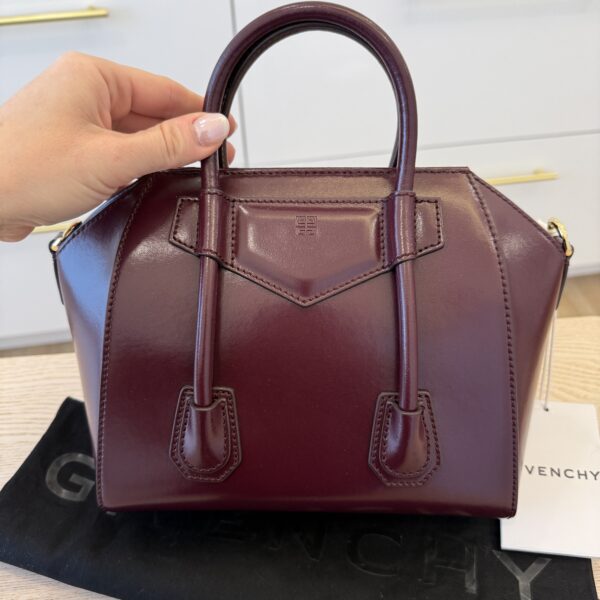Givenchy Box Calfskin Mini Lock Antigona Oxblood Red