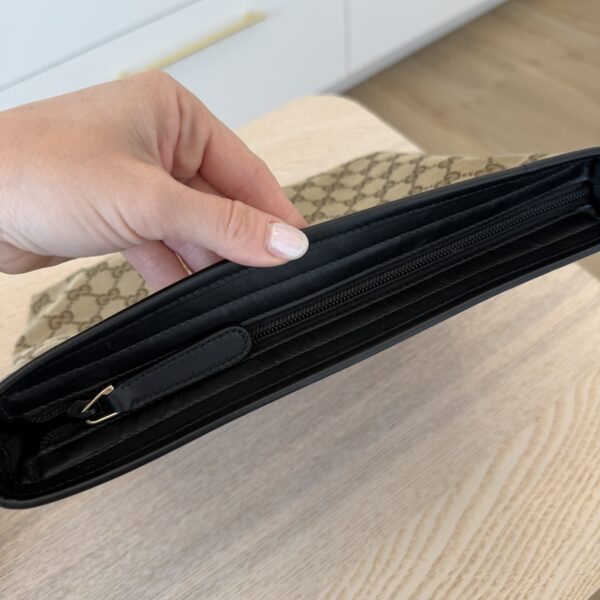 Gucci GG Monogram Web Flat Messenger Bag Black