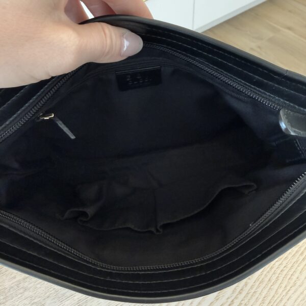 Gucci GG Monogram Web Flat Messenger Bag Black