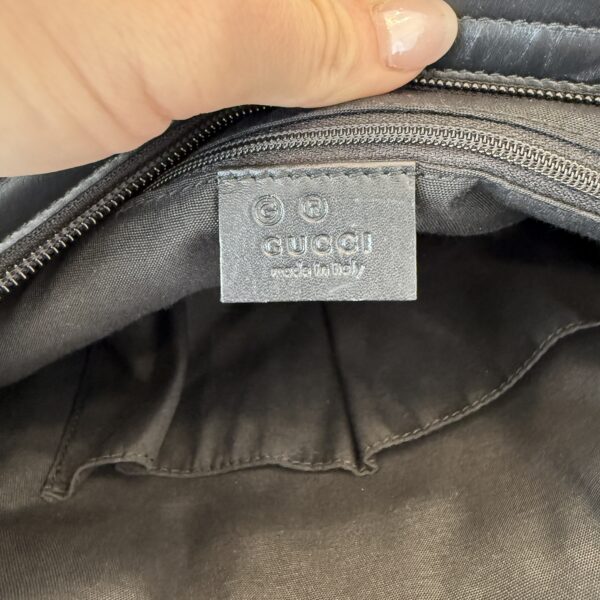 Gucci GG Monogram Web Flat Messenger Bag Black