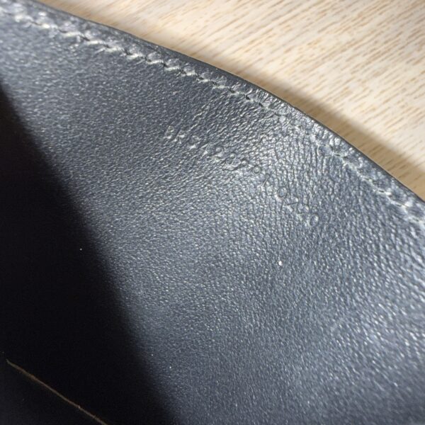 Saint Laurent (YSL) Grain De Poudre Matelasse Chevron Monogram Credit Card Case Black