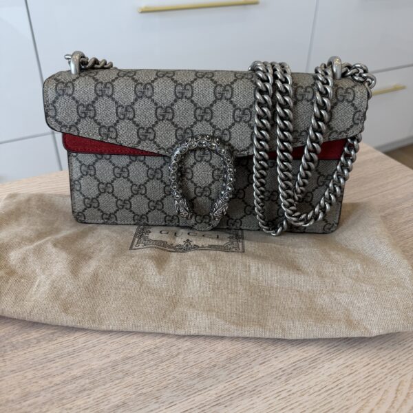 Gucci Dionysus Bag GG Coated Canvas with Crystal Embellished Metal Small