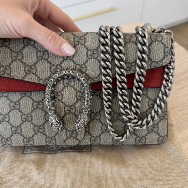 Gucci Dionysus Bag GG Coated Canvas with Crystal Embellished Metal Small