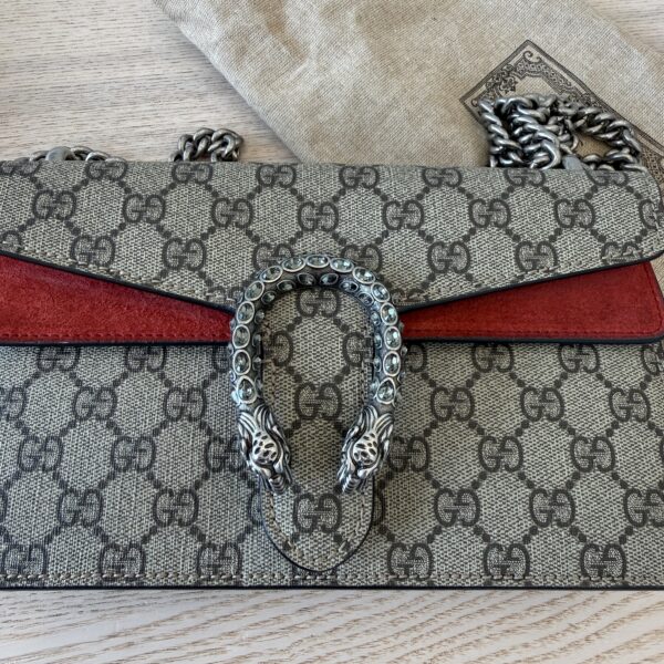 Gucci Dionysus Bag GG Coated Canvas with Crystal Embellished Metal Small