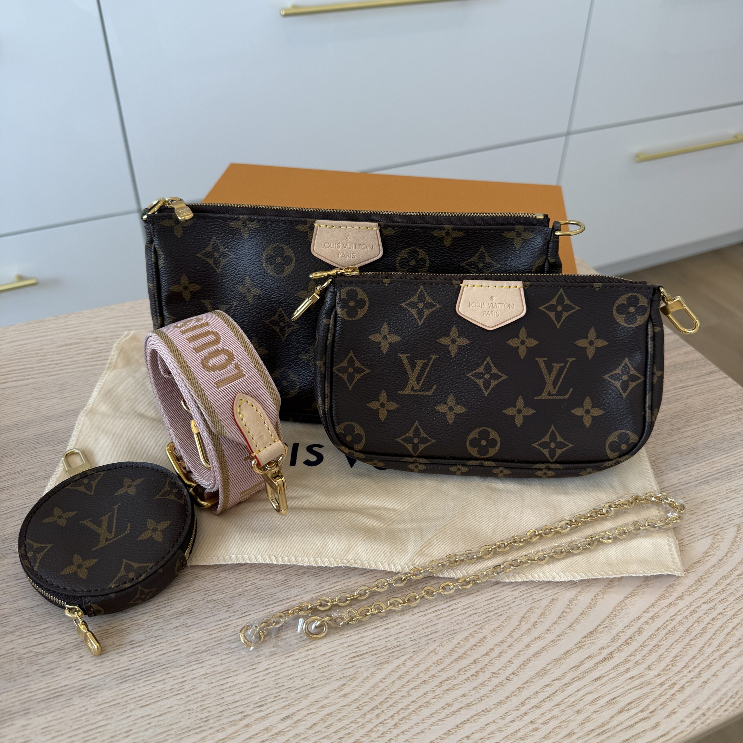 Louis Vuitton Monogram Multi Pochette Accessories Rose Clair