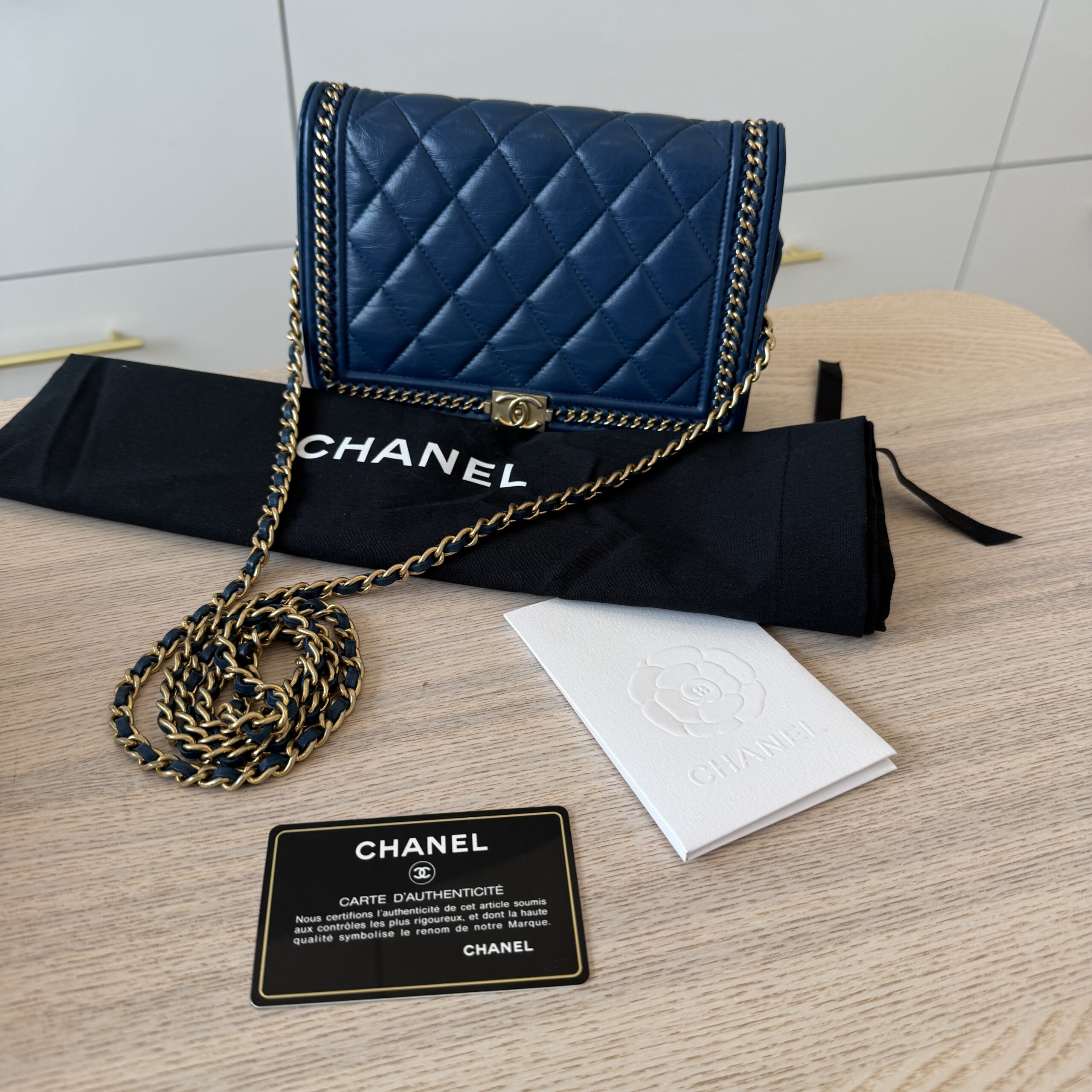 Chanel Chain Around Boy Wallet on Chain Quilted Lambskin