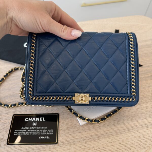 Chanel Chain Around Boy Wallet on Chain Quilted Lambskin