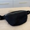 Gucci Monogram Jumbo GG Textured Dollar Calfskin Web Belt Bag Black