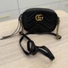 Gucci Calfskin Matelasse Mini GG Marmont Chain Shoulder Bag Black