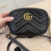 Gucci Calfskin Matelasse Mini GG Marmont Chain Shoulder Bag Black