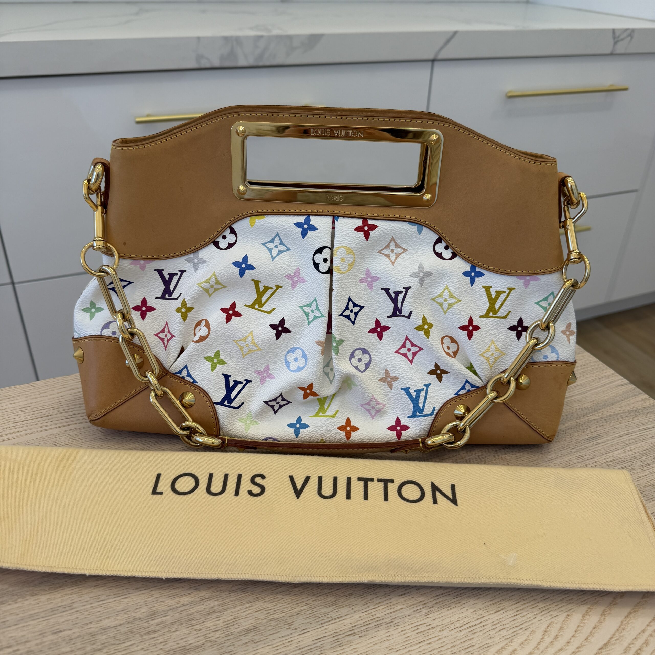 Louis Vuitton Monogram Multicolor Judy MM White