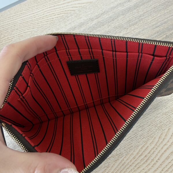 Louis Vuitton LV Damier Ebene Neverfull MM GM Pochette Red