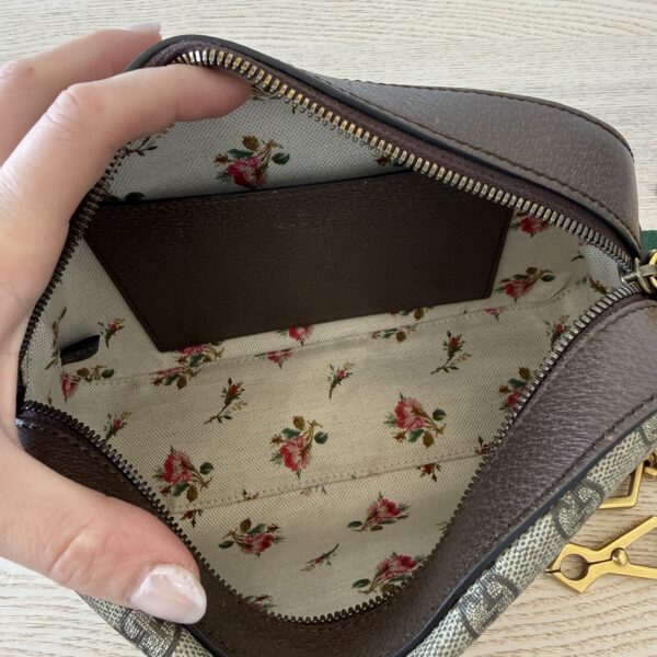 Gucci GG Supreme Monogram Neo Vintage Web Shoulder Bag Brown Yellow