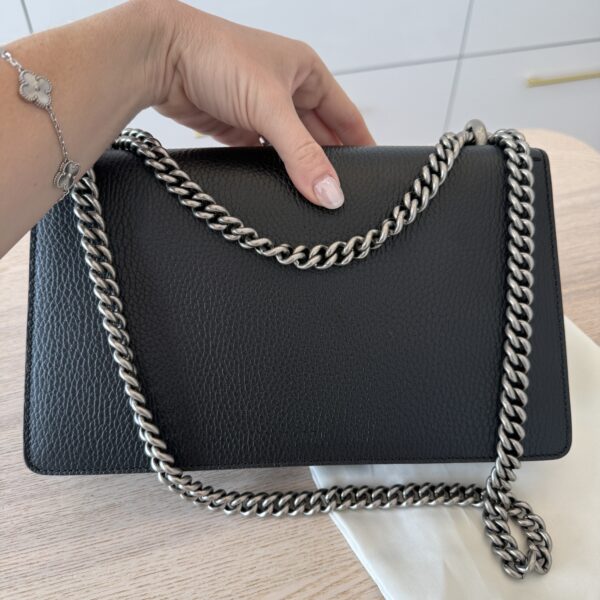 Gucci Black Leather Dionysus Small Shoulder Bag Crystals