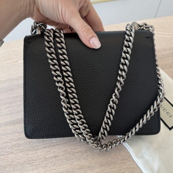 Gucci GG Black Leather Mini Dionysus Shoulder Bag Crystals